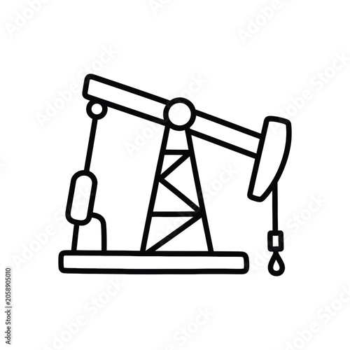 Fotografie Simple Line Art Illustration of an Oil Pump Jack.