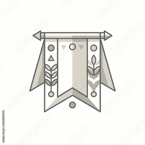 Vintage decorative banner with symbols.