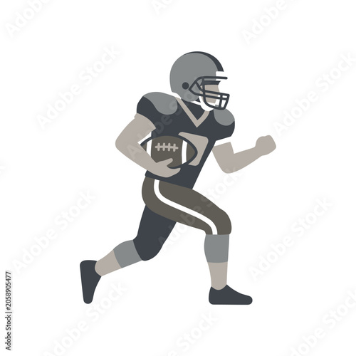 American football player running with ball during game.
