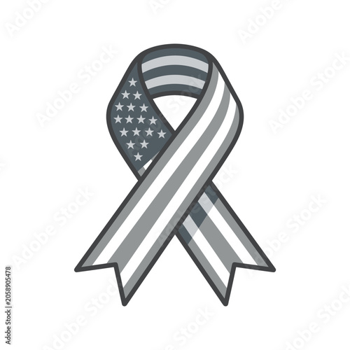 American flag awareness ribbon symbol for patriotic support.
