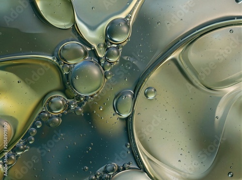 Abstract oil and water bubbles pattern