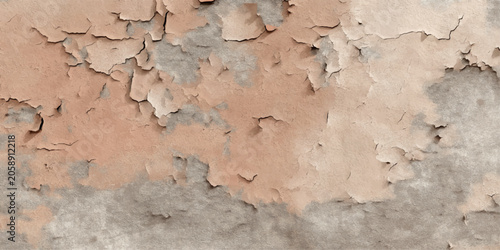 Bild auf Leinwand Weathered old grunge wall texture with peeling paint, cracks, and rough aged sur