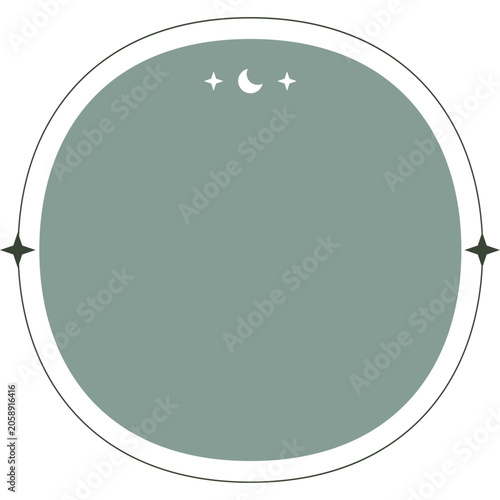 Celestial Sage Green Circle Frame