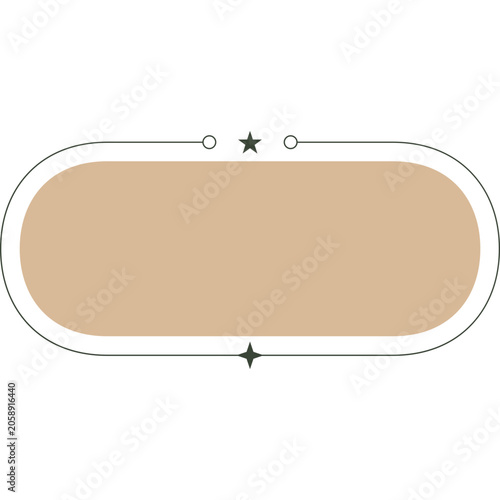 Minimalist beige vintage frame label