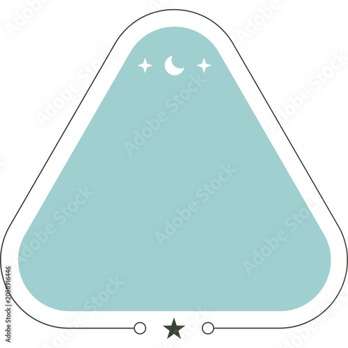Minimalist celestial triangle sticker frame