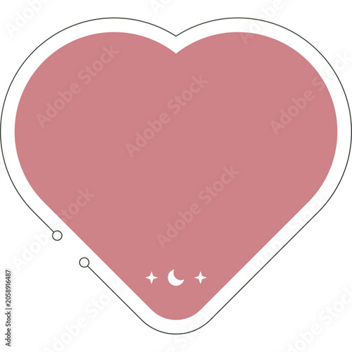 Minimalist Pink Heart Frame Icon