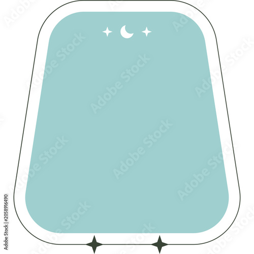 Minimalist celestial moon frame border