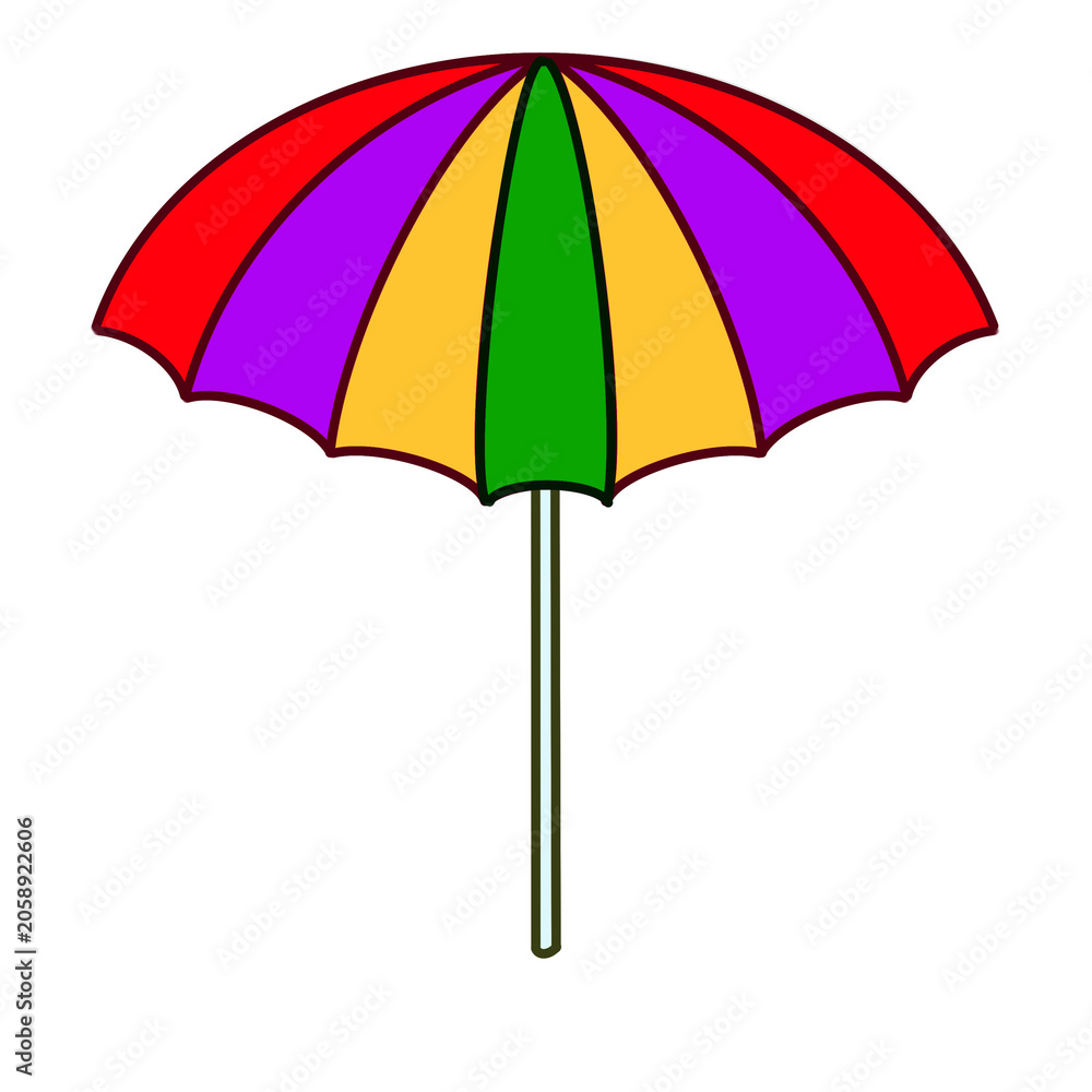 Obraz premium Colorful Beach Umbrella