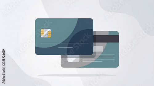 Abstract Business Credit Card Layout Vector Mockup