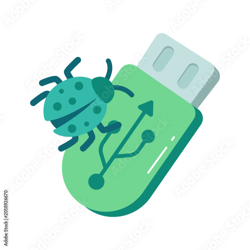 Foto Vector design of infected usb