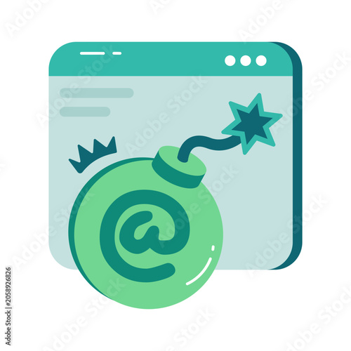 Photography Cyber bomb icon, editable flat icon
