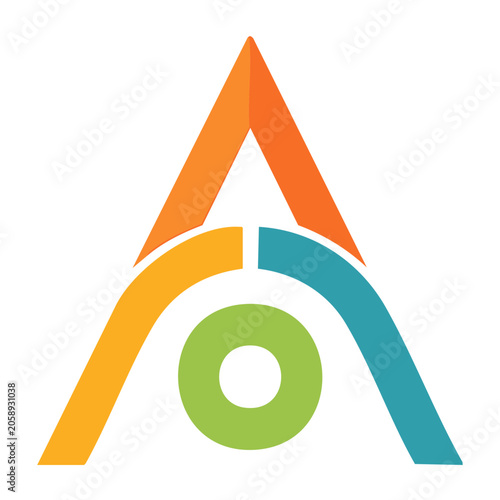 Abstract Logo Design with Geometric Shapes and Vibrant Colors