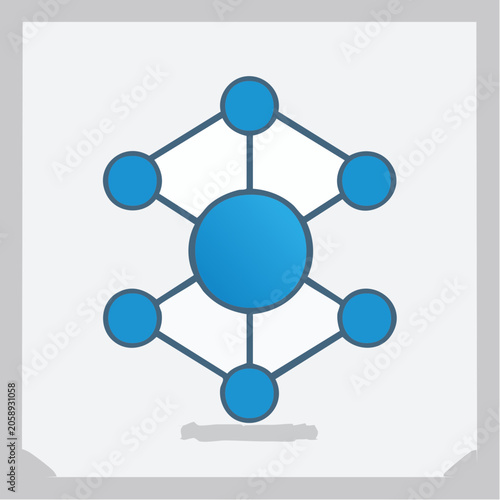 Abstract Network Structure with Blue Nodes and Lines