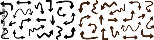 Foto Collection of hand drawn arrow symbols pointing in various directions and styles
