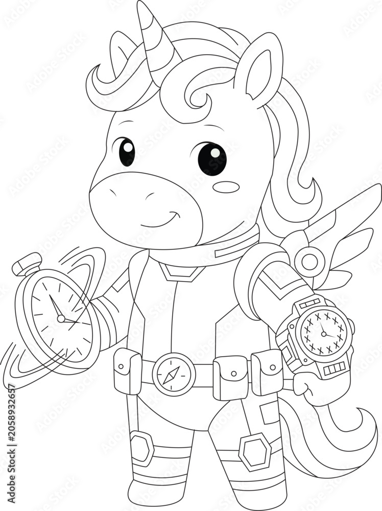 Obraz premium Magical Unicorn Coloring Sheet