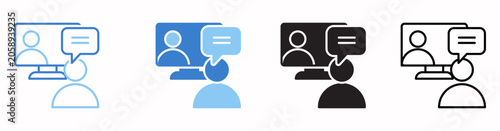 Virtual Meeting Vector Illustration In Multistyle
