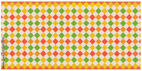 Tableau sur toile Harlequin diamond pattern colorful vector illustration with repeating geometric