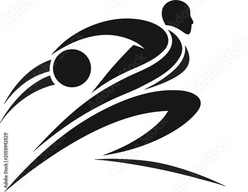 Abstract Human Sports Logo Silhouette – Modern Athletic Design