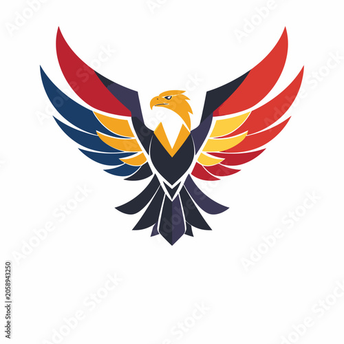Colorful Eagle Logo Design Symbol.