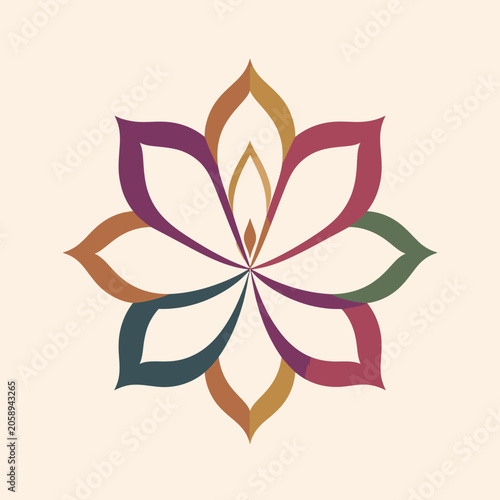 Colorful Lotus Flower Petals Design.