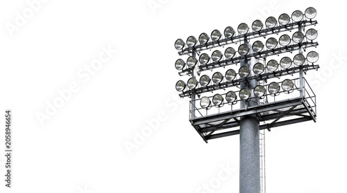 Stadium Floodlight Pole with Multiple Lamps Brightly Illuminating Sports Fields