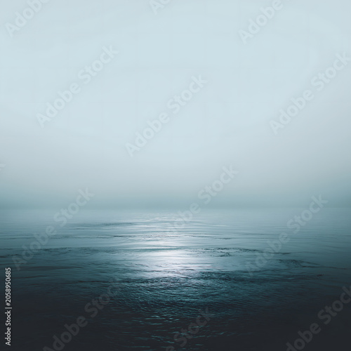 Fog Background minimal wallpaper, fog over the sea