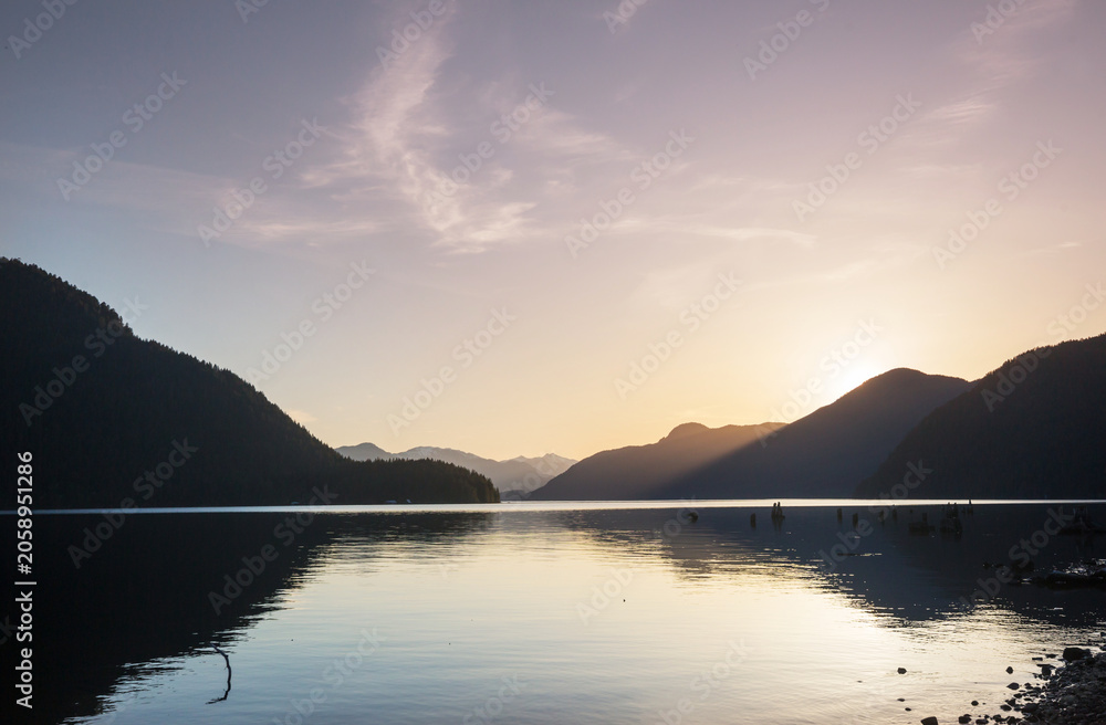 Fototapeta premium Lake on sunset