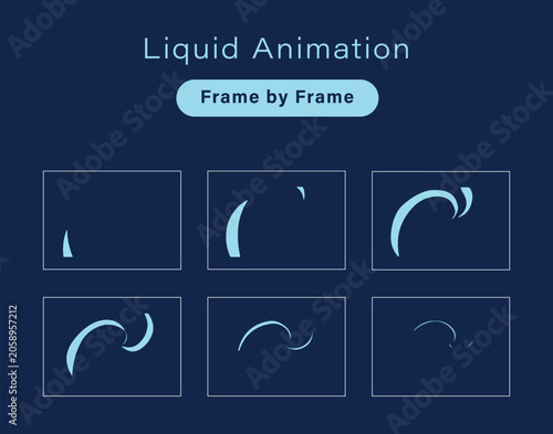 Obraz na płótnie Liquid animation frame by frame 2d
