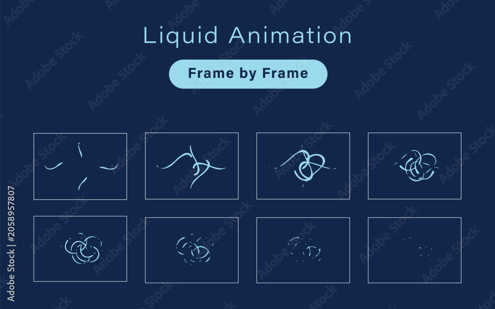Obraz premium Liquid animation frame by frame 2d