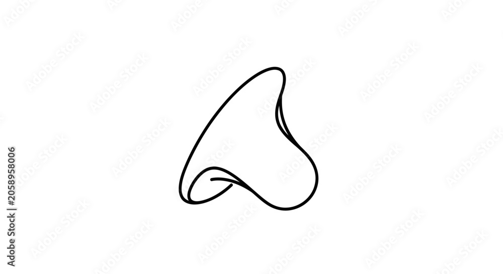 Fototapeta premium Elegant continuous single line drawing of an abstract, fluid, organic shape. Minimalist graphic design element concept.