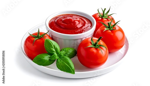 Ketchup bowl with tomatoes