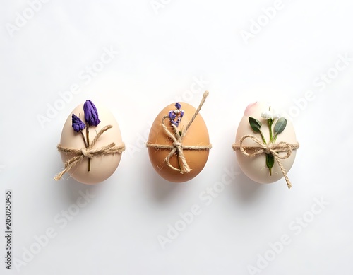Eggs decorated with florals