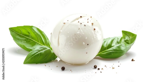 Fresh mozzarella with basil
