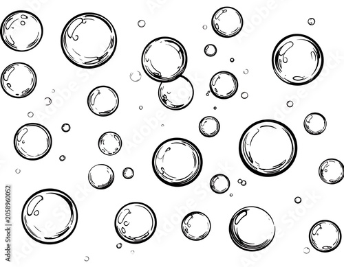 Lively soap bubbles float