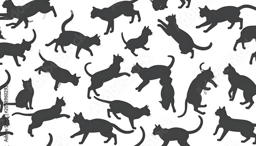 Many black cat silhouettes