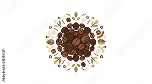 Obraz na plátně Abstract Coffee Bean Mandala Illustration