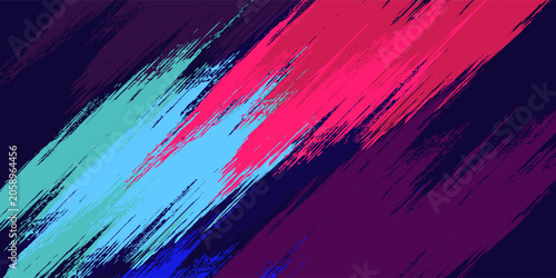 neon background brush game blue pink purple banner abstract paint stain vintage modern car wrap sticker, vector.