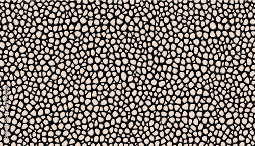 Cuadro en lienzo Abstract seamless vector pattern of organic pebble shapes on a black background