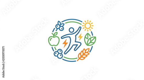 Tableau sur toile Healthy Lifestyle Icon Representing Fitness and Nutrition.