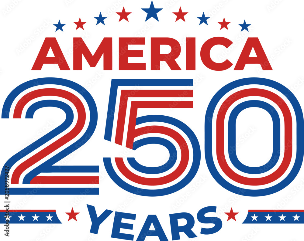 Obraz premium America 250 years commemoration logo