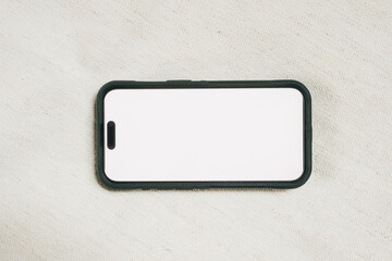 Blank smartphone mockup horizontal screen