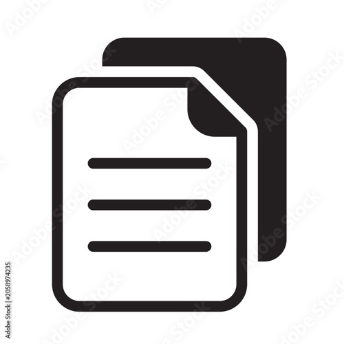 Tableau sur toile Stacked copy sheets paper documents Flat icon for general records