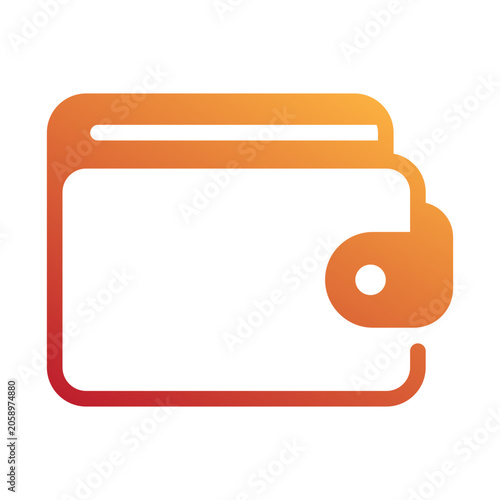 Leather pocket wallet Flat Gradient icon for digital money cash storage.