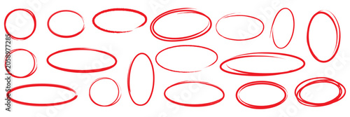 Bild auf Leinwand Red pencil sketch circles and underlines for highlighting text.