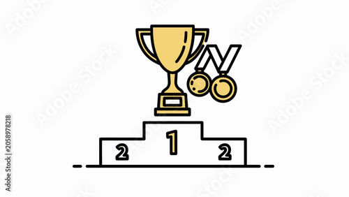 First place trophy and medal icon.