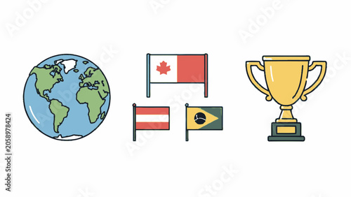 Global competition award symbols.