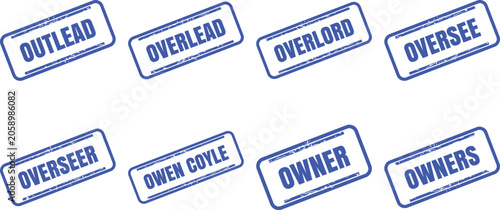 Bild auf Leinwand Set of blue rubber stamps with various business and leadership words stamp vecto