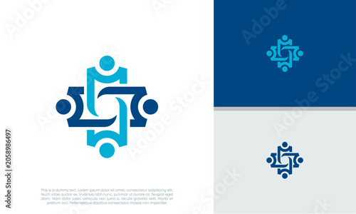 Human Resources Consulting Company, Global Community Logo. Social Networking logo designs.	
