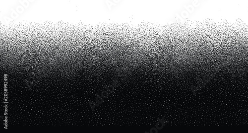 Foto Moody retro grainy stippled gradient transition fading from white to deep black with a high contrast pointillist texture