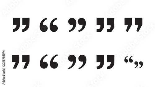 Foto Quotation Marks Icon Set with Various Speech and Quote Punctuation Symbols